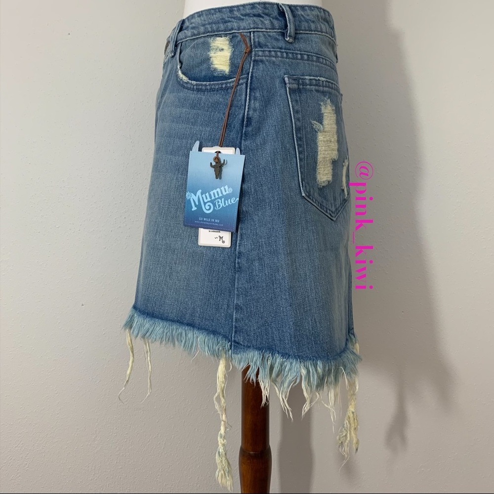 Show Me Your Mumu Atlanta A Line Denim Skirt Size:  28 - Picture 5 of 11